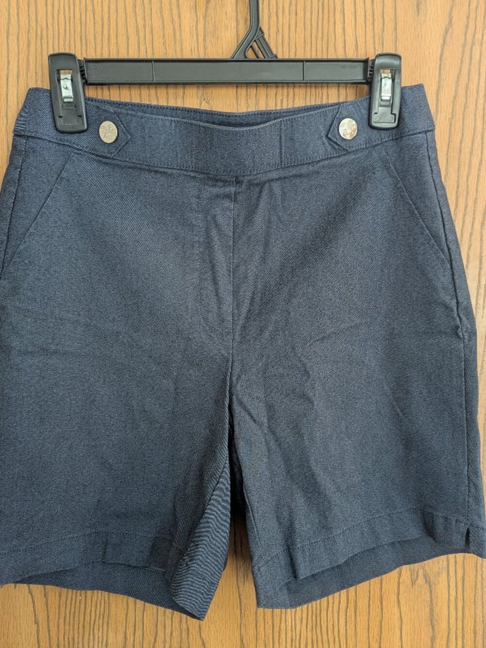 Rafaella Stretch Long Length Blue Dress Preppy Shorts Pockets Silver Accents-6
